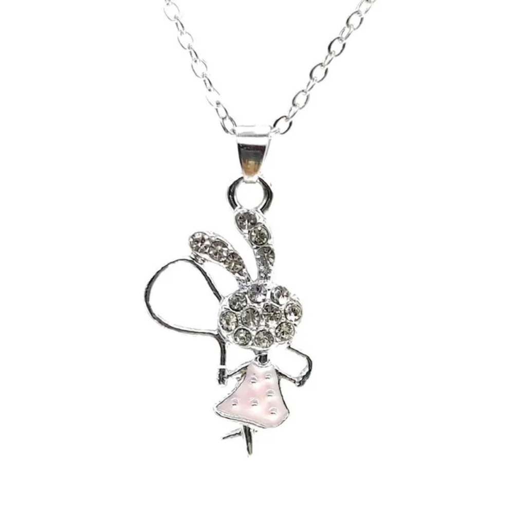 3 Pack Rhinestone Bunny Necklace